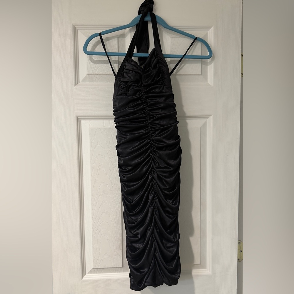 Ruby Rox Elegant Black Ruched Backless Dress - image 1